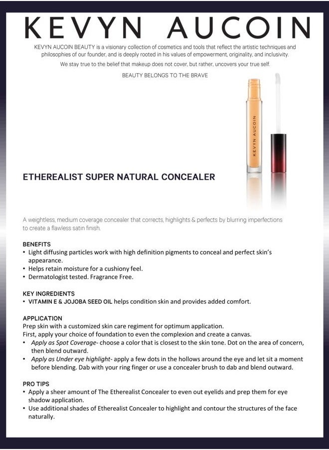 The Etherealist Super Natural Concealer, EC Corrector shade: Correct dark under-eye circles. Universal, weightless, multi-use. Makeup artist go to. Blurs imperfections for flawless finish