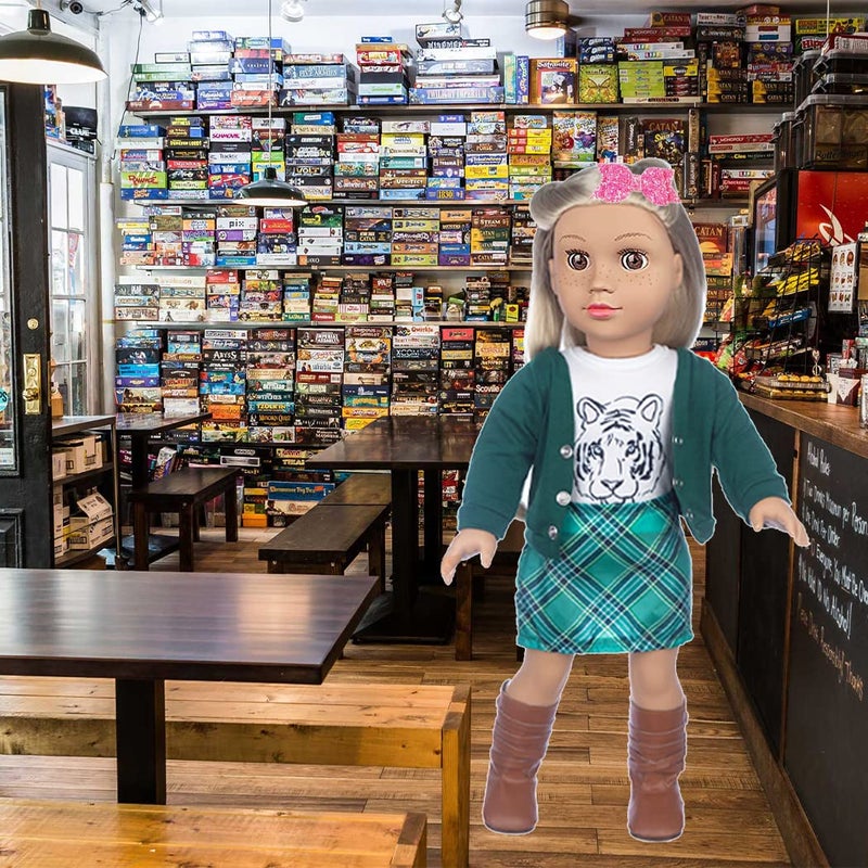 Ebuddy Doll Clothes & Accessories - 8 Sets Outfit with Shoes, Backpack, Glasses, Camera, Pad for 18 Inch Girl Dolls - Image 4