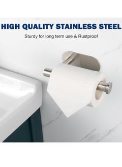 Bukela Toilet Paper Holder Self Adhesive, Premium Thicken Stainless Steel Rustproof Adhesive Toilet Roll Holder no Drilling for Bathroom, Kitchen, Washroom (1 Pack, Brushed Nickel)  - Image 2