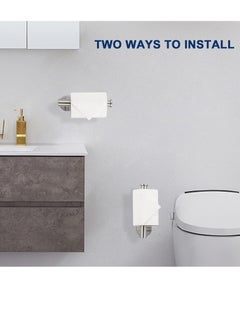 Bukela Toilet Paper Holder Self Adhesive, Premium Thicken Stainless Steel Rustproof Adhesive Toilet Roll Holder no Drilling for Bathroom, Kitchen, Washroom (1 Pack, Brushed Nickel)  - Image 3