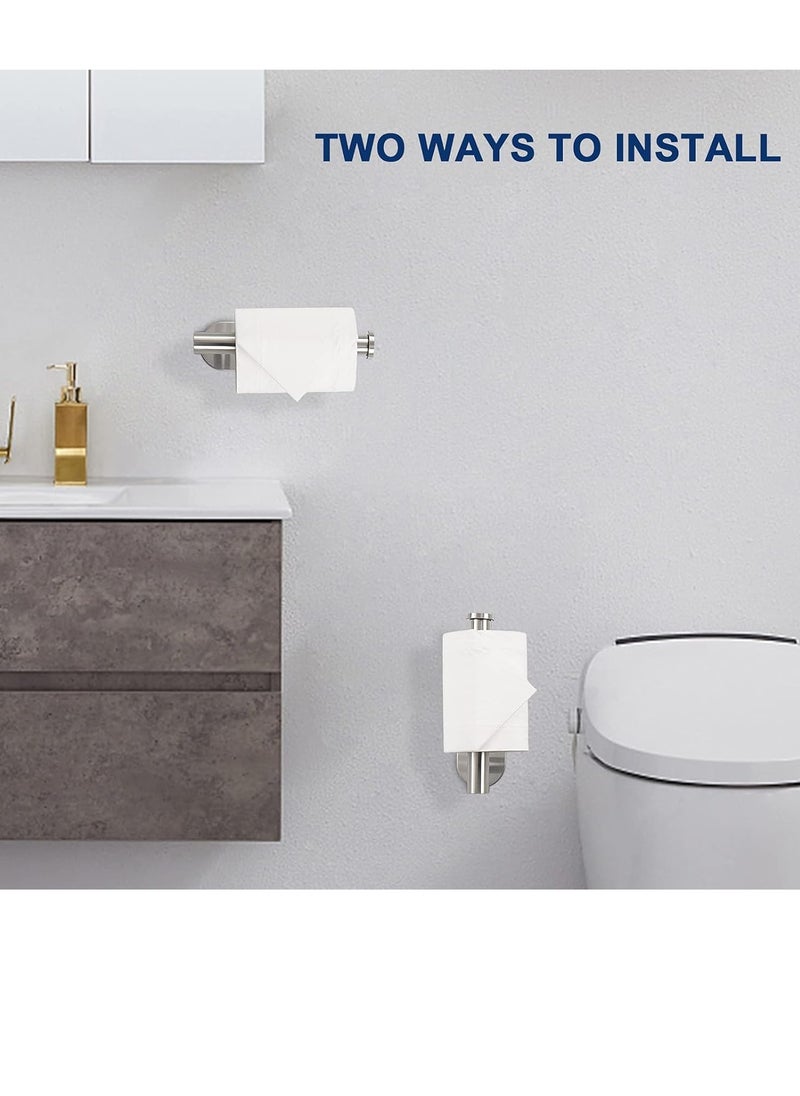Bukela Toilet Paper Holder Self Adhesive, Premium Thicken Stainless Steel Rustproof Adhesive Toilet Roll Holder no Drilling for Bathroom, Kitchen, Washroom (1 Pack, Brushed Nickel)  - Image 3