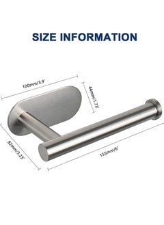 Bukela Toilet Paper Holder Self Adhesive, Premium Thicken Stainless Steel Rustproof Adhesive Toilet Roll Holder no Drilling for Bathroom, Kitchen, Washroom (1 Pack, Brushed Nickel)  - Image 4