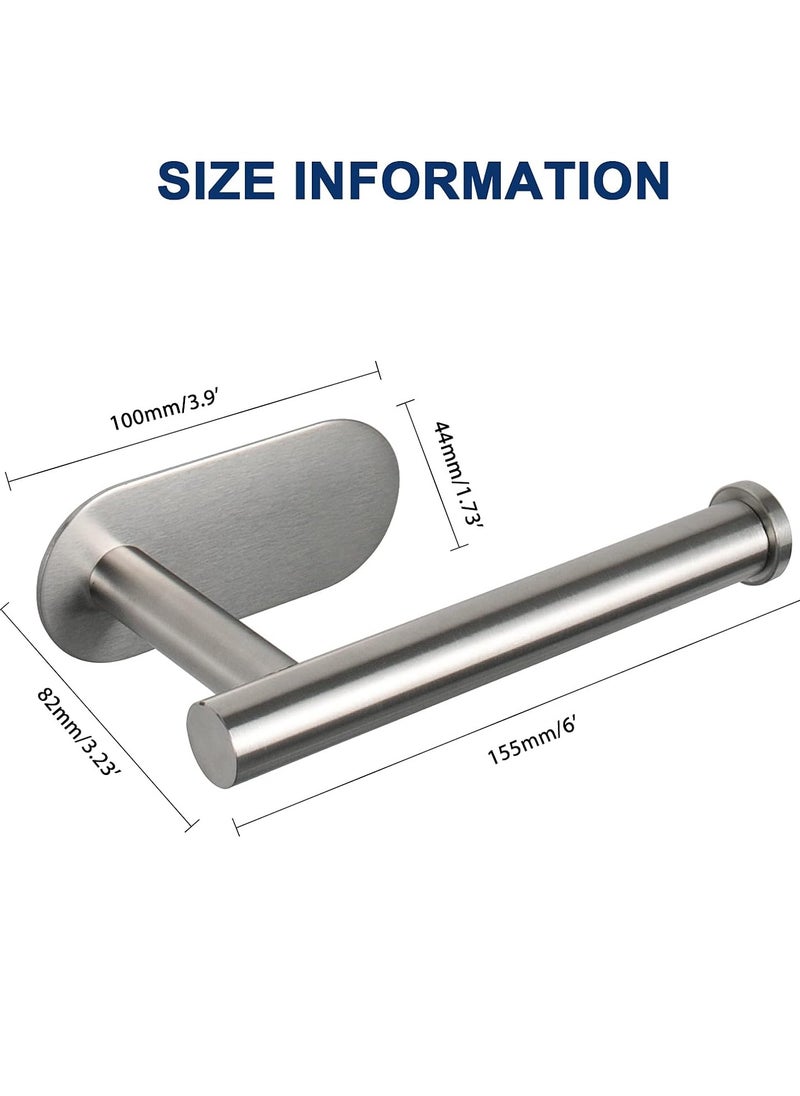 Bukela Toilet Paper Holder Self Adhesive, Premium Thicken Stainless Steel Rustproof Adhesive Toilet Roll Holder no Drilling for Bathroom, Kitchen, Washroom (1 Pack, Brushed Nickel)  - Image 4