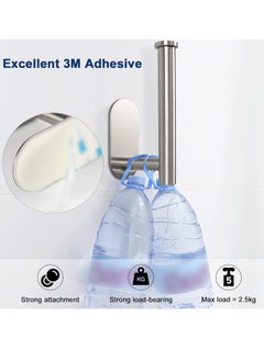 Bukela Toilet Paper Holder Self Adhesive, Premium Thicken Stainless Steel Rustproof Adhesive Toilet Roll Holder no Drilling for Bathroom, Kitchen, Washroom (1 Pack, Brushed Nickel)  - Image 5