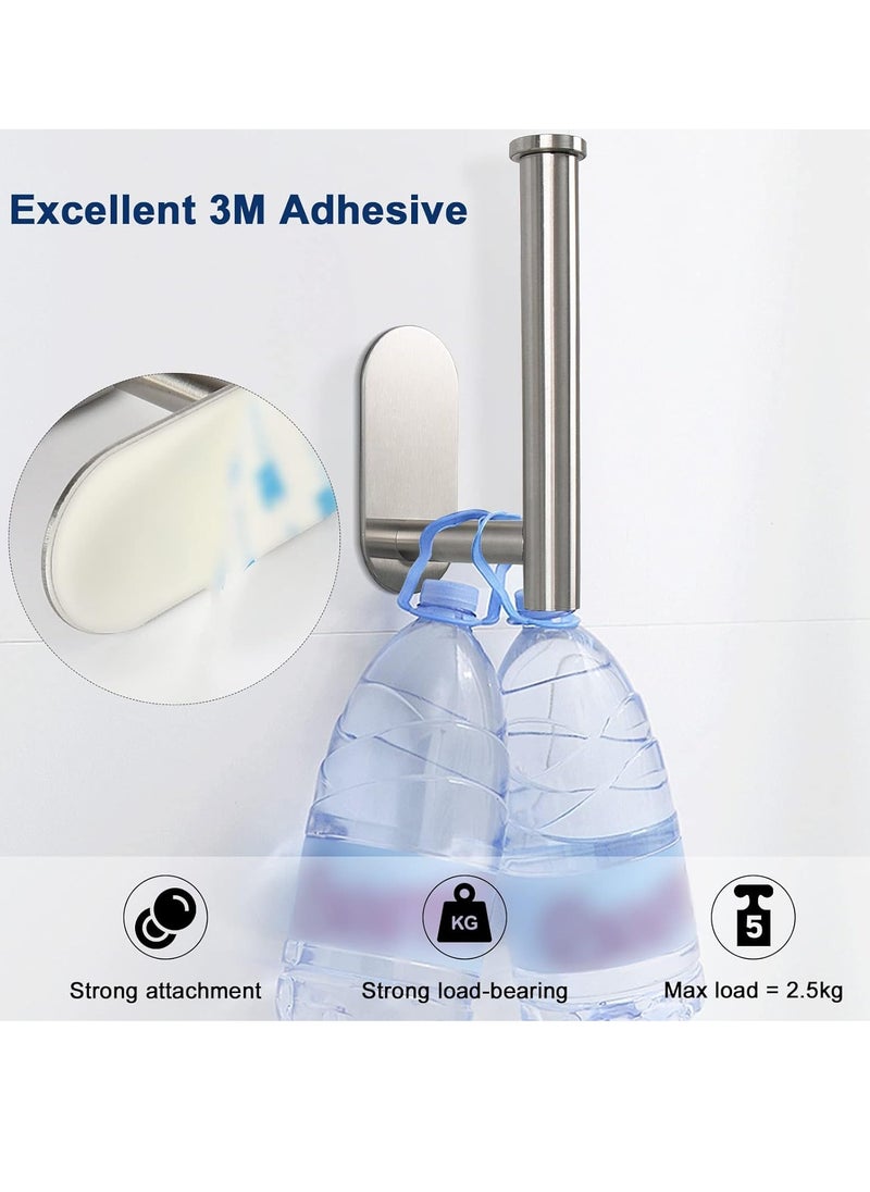 Bukela Toilet Paper Holder Self Adhesive, Premium Thicken Stainless Steel Rustproof Adhesive Toilet Roll Holder no Drilling for Bathroom, Kitchen, Washroom (1 Pack, Brushed Nickel)  - Image 5