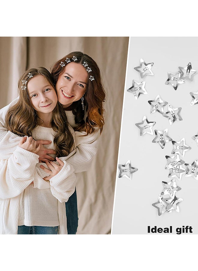 Depend Star Hair Clips Y2K Star Snap Hair Barrettes 12PCS Silver Metal Star Hair Clips Lovely Y2K Hair Accessories For Women Girls Y2K 2000s Non Slip Metal Stars  - Image 4