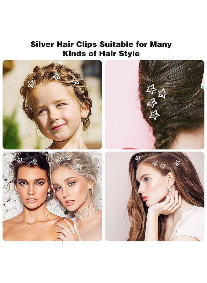 Depend Star Hair Clips Y2K Star Snap Hair Barrettes 12PCS Silver Metal Star Hair Clips Lovely Y2K Hair Accessories For Women Girls Y2K 2000s Non Slip Metal Stars  - Image 5