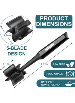 Mmmon Professional Heat Resistant Nylon Meat and Potato Masher,Safe for Non-Stick Cookware,10-Inch(Black)  - Image 5