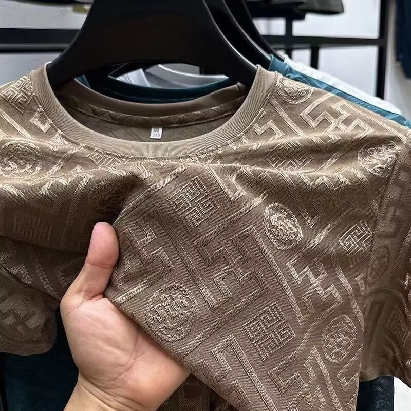 Men's Ice Silk Short Sleeve Printed T-Shirt 2026, Round Neck, Cool Touch - Image 3