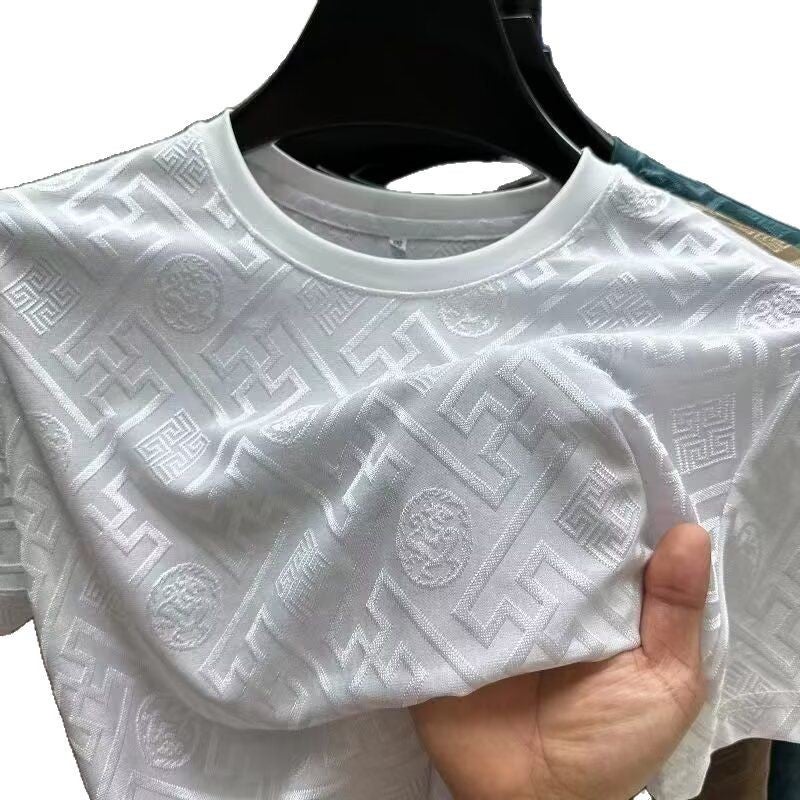 Men's Ice Silk Short Sleeve Printed T-Shirt 2026, Round Neck, Cool Touch - Image 5
