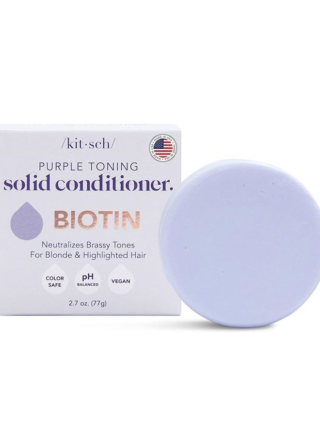 Kitsch Purple Conditioner Bar for Blonde Hair - Toning Purple Hair Conditoiner Bars with Biotin for Strengthening Hair & Neutralizing Brassy Tone | Vegan Solid Shampoo Bar for Hair | Zero Waste, 3.2oz - Image 1