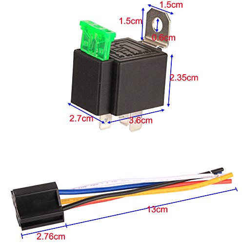 Gebildet 12V Fuse Relay Switch Harness Set - 30A ATO/ATC Blade Fuse, 5-Pin SPDT Automotive Electrical Relays with Heavy Duty 12 AWG Wires (Pack of 3) - Image 3