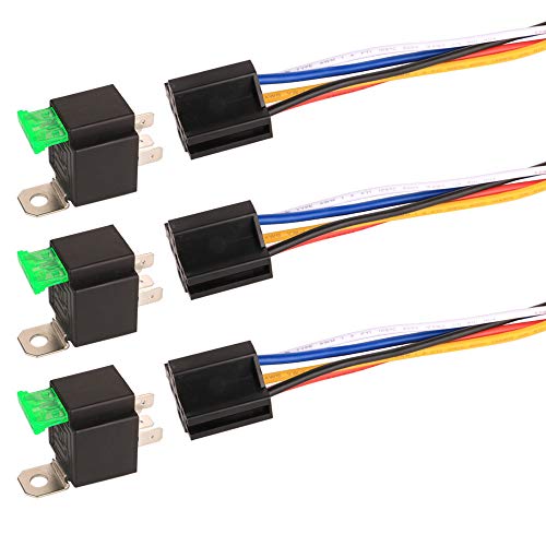 Gebildet 12V Fuse Relay Switch Harness Set - 30A ATO/ATC Blade Fuse, 5-Pin SPDT Automotive Electrical Relays with Heavy Duty 12 AWG Wires (Pack of 3) - Image 2
