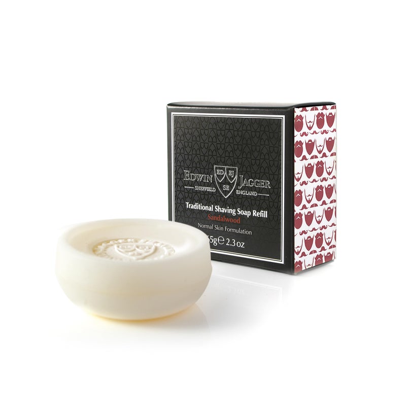 Edwin Jagger SSSW Sandalwood 99.9% Natural Traditional Shaving Soap 2.3 oz Refill - Image 1