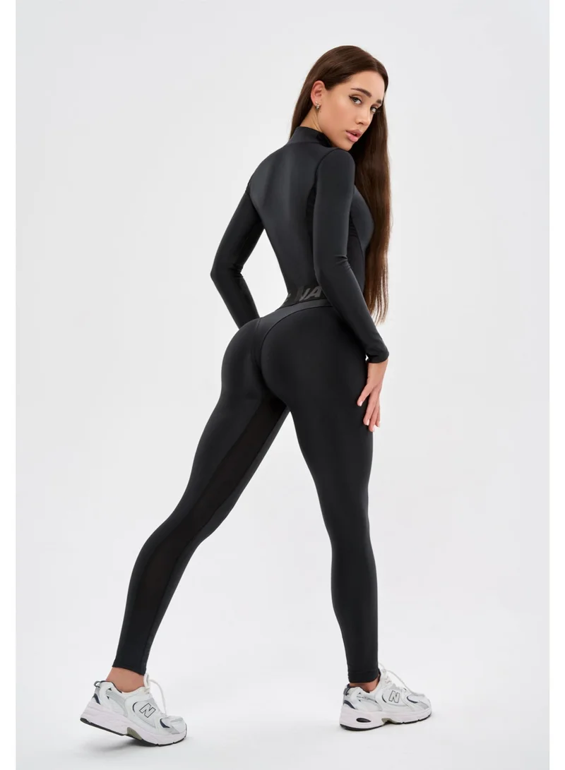 Bona Fide Suit Long Black Suit Long High Waist Tummy Control Gym Jumpsuit for Women for Women | Best Price UAE