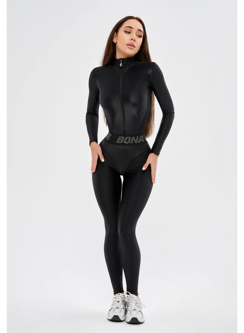 Bona Fide Suit Long Black Suit Long High Waist Tummy Control Gym Jumpsuit for Women for Women | Best Price UAE