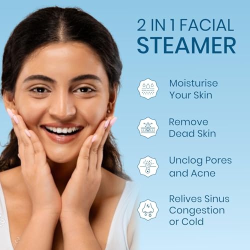MEDTECH ® 2 in 1 Vaporizer for Cold & Cough + Steamer for Face Steam,Steam Inhaler & Vaporizer Machine,Facial Steamer & Steam Inhaler for Cold,Cough & Sinus,Suitable for Men,Women & Kids,VAP01,White - Image 2