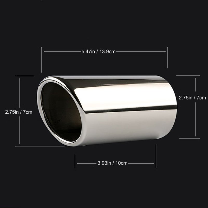 Dsycar Exhaust Tips Pair Compatible with VW Volkswagen JETTA 2009-2018/ SAGITAR 2011-2015 / POLO 2012-2014 / GOLF 7 2013-2015 / Compatible with BMW 325i 328i 2007-2010 (Silver) - Image 4