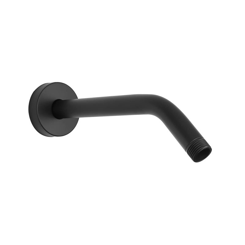 HarJue Shower Arm with Flange and Teflon Tape Wall Mounted Shower Pipe 304 Stainless Steel Extension Arm for Fixed Shower Head Handheld 6 Inch Matte Black