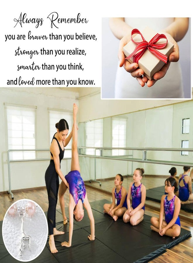 Fullrainbow Gymnastics Bracelet for Women Gymnastics Stuff Gymnastics Gifts Gymnastics Party Decorations Inspirational Gymnast Charm Bracelet(Pink Handstand Gymnastic Gifts) - Image 3