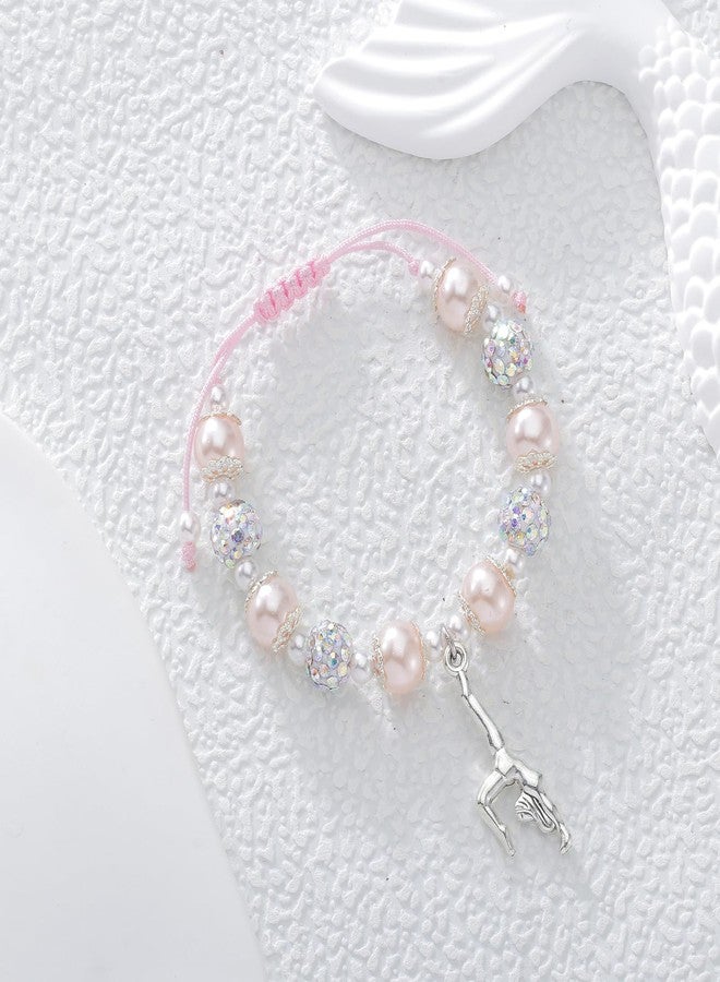 Fullrainbow Gymnastics Bracelet for Women Gymnastics Stuff Gymnastics Gifts Gymnastics Party Decorations Inspirational Gymnast Charm Bracelet(Pink Handstand Gymnastic Gifts) - Image 5