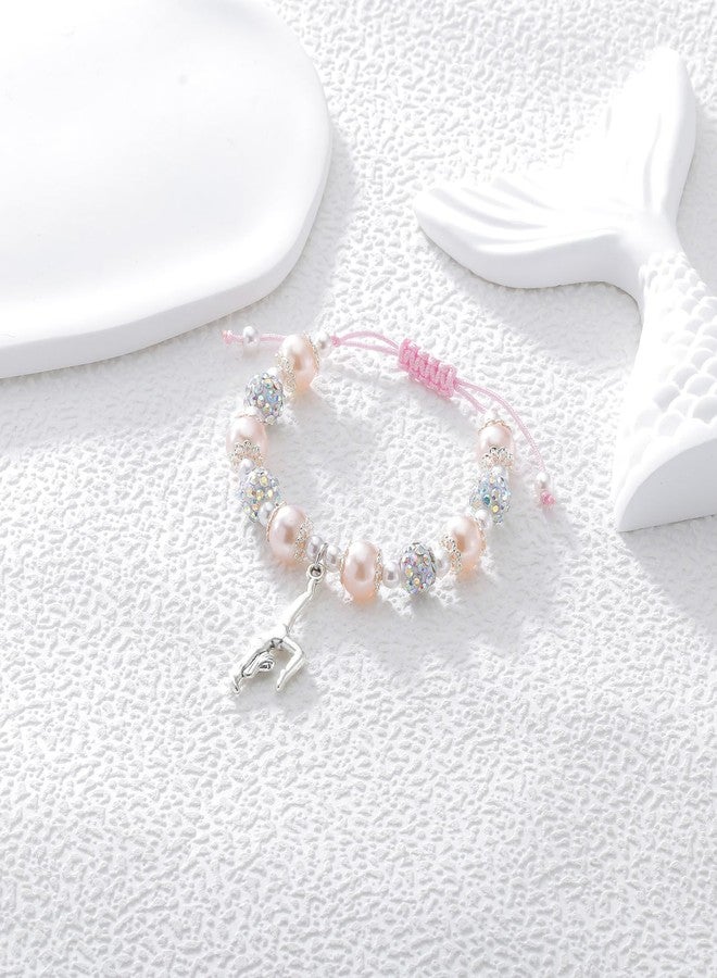 Fullrainbow Gymnastics Bracelet for Women Gymnastics Stuff Gymnastics Gifts Gymnastics Party Decorations Inspirational Gymnast Charm Bracelet(Pink Handstand Gymnastic Gifts) - Image 4