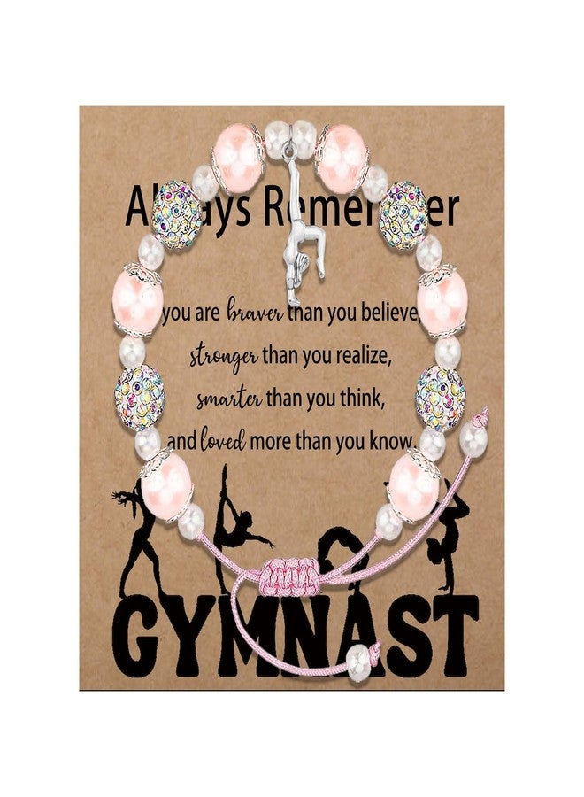 Fullrainbow Gymnastics Bracelet for Women Gymnastics Stuff Gymnastics Gifts Gymnastics Party Decorations Inspirational Gymnast Charm Bracelet(Pink Handstand Gymnastic Gifts) - Image 1