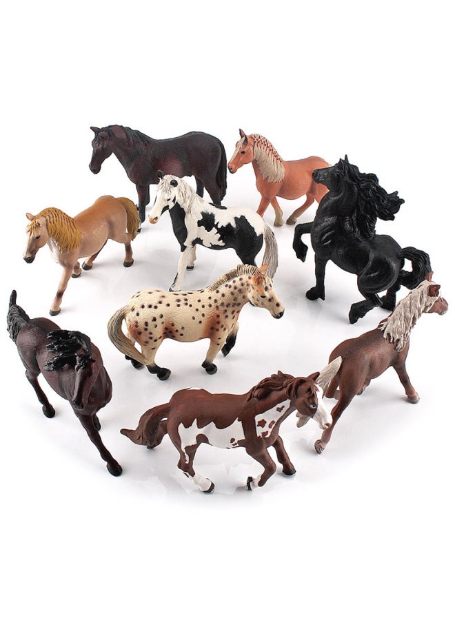 Simulation Horse Model Children's Cognitive Pint Stallion Black And White Flower Mare Arabian Martial Horse Ornaments-Color:T15309 Arabian Horse 121g  - Image 3