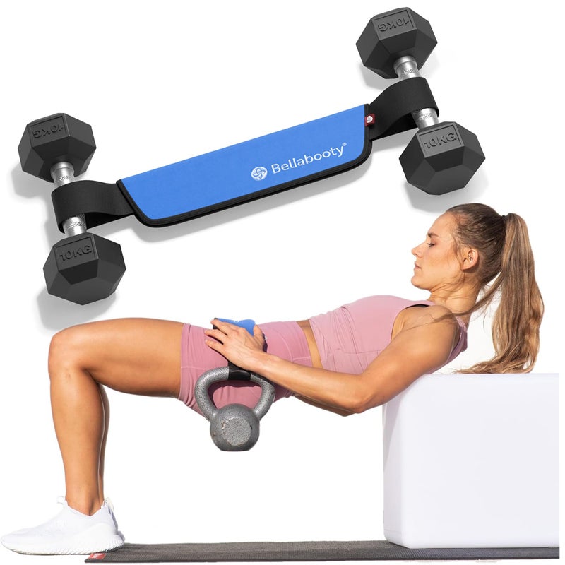 Bellabooty Premium Hip Thrust Belt Adjustable Exercise Belt for Glutes Squats Hip Thrust Pad for Comfort Versatile Gym Equipment for Home Weightlifting Belt Support for Women Blue - Image 2