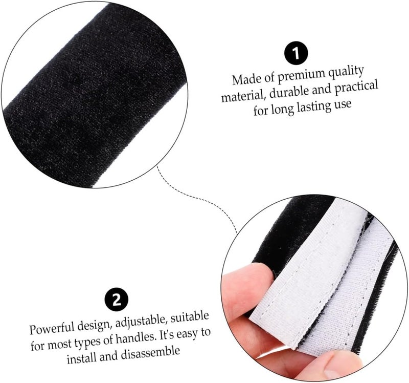 VERDANVERSE 2Pcs Black Refrigerator and Microwave Handle Covers Anti-Slip Oil-Resistant Door Handle Protector Sleeves for Kitchen Appliance - Image 2