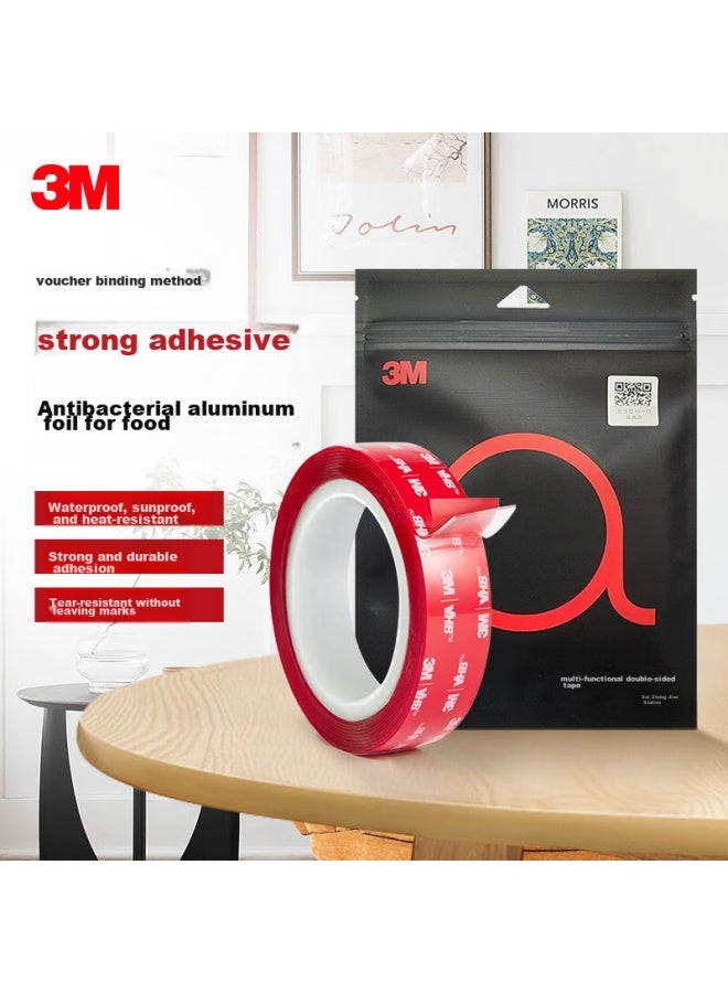3M 3M Double-Sided Tape, Strong Adhesive, Traceless, Heat-Resistant, 4910, Suitable For Office, Home Decoration, Daily Use, Car-Mounted, Transparent, Strong Version, 30Mm*3M, Single Roll - Image 1