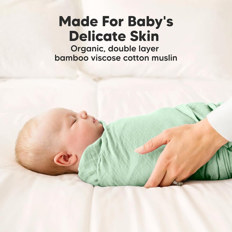 KeaBabies 4-Pack Muslin Swaddle Blankets for Baby Boys, Girls - Organic Baby Blankets for Girl, Boy, Baby Swaddle Blanket Unisex, Receiving Blankets, Swaddles for Newborns, Newborn Baby Essentials (Mirage) - Image 4