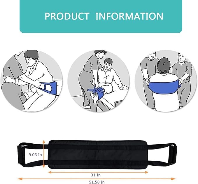 NIHSPRUHAY Mobility Care Bed Transfer Nursing Sling for Patient, Elderly Safety Lifting Aids Home Bed Assist Handle and Foot Back Lift Mobility Belt - Image 5