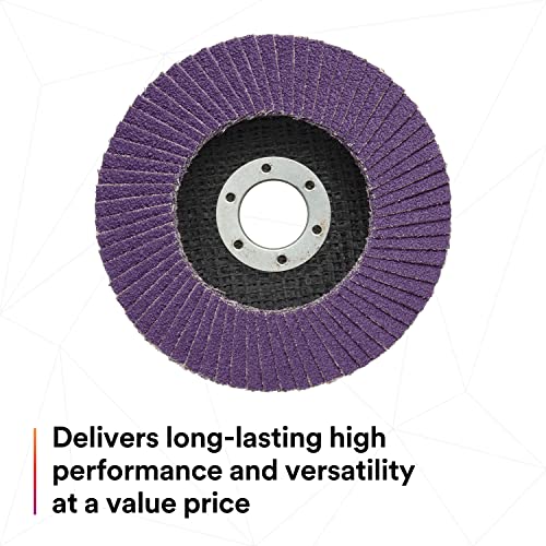 3M Flap Disc 769F, Type 27, 60+, 4-1/2 in x 7/8 in, High Performance Abrasive, Ceramic Precision-Shaped Grain Grinding and Finishing Disc, Carbon Steel, Stainless Steel - Image 4