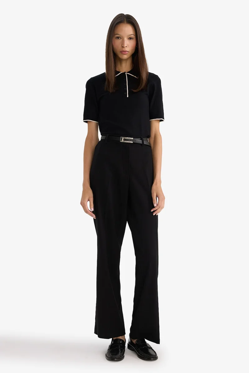 Defacto Straight Fit Regular Waist Trousers