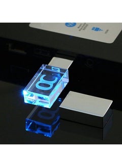 ماركة غير محددة قرص U مضيء كريستالي DIY داخل LOGO Business Gift USB 2.0 3.0 قرص U معدني عالي السرعة - اللون: أسود - السعة: USB3.0 8GB  - Image 3