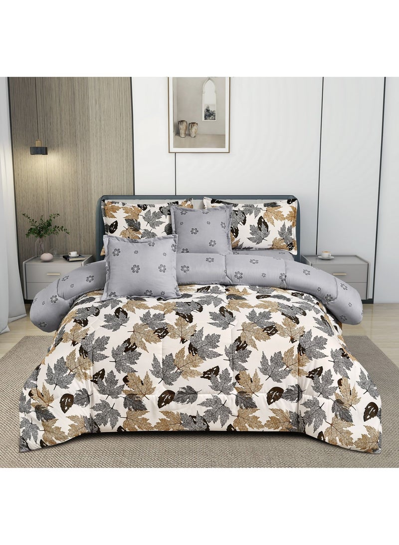 MingLi Microfiber Tree Print Double Duvet Set 6 Piece System Premium Middle Fill 250 x 230