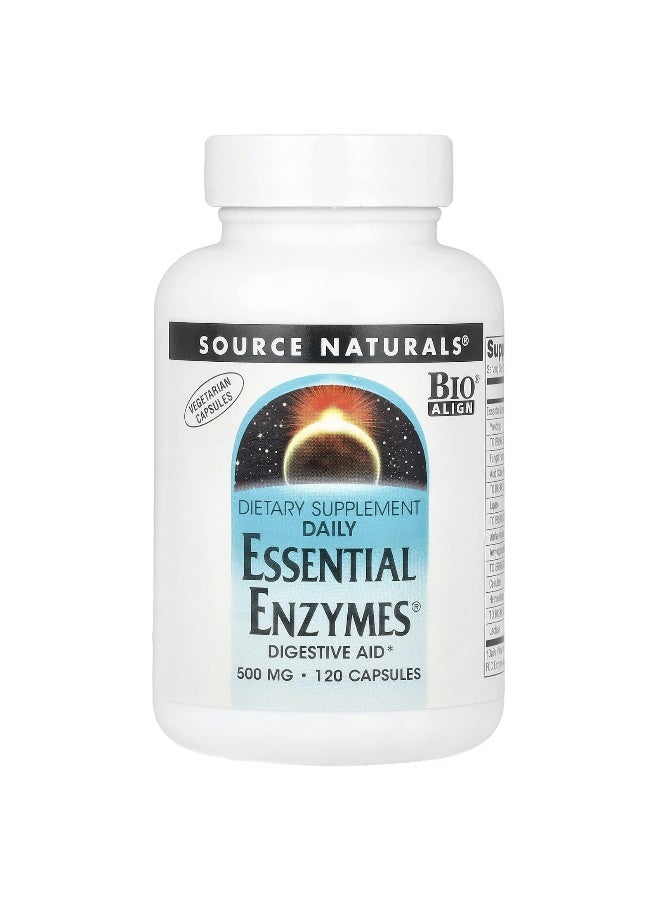 Source Naturals Source Naturals, Daily Essential Enzymes®, 500 mg, 120 Vegetarian Capsules  - Image 1