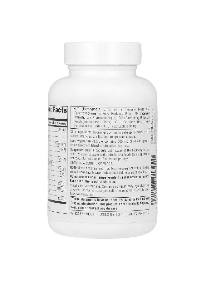 Source Naturals Source Naturals, Daily Essential Enzymes®, 500 mg, 120 Vegetarian Capsules  - Image 3