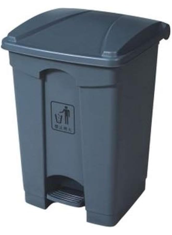 Zaboon Bin Plastic With Pedal 87 Liters Grey