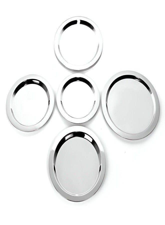 PUHBRHY 5 pcs Stainless Steel Lids Heavy Gauge Tope Cover,Plate Heavy Ciba & Dhakan for Kitchen Kadhai, Handi & Sauce Pan Cookware - Image 1