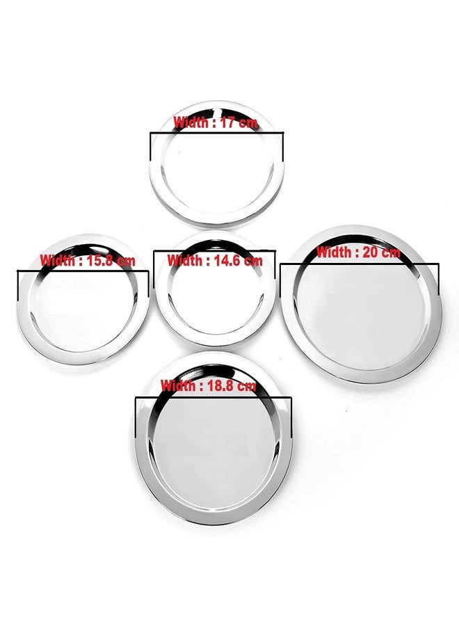 PUHBRHY 5 pcs Stainless Steel Lids Heavy Gauge Tope Cover,Plate Heavy Ciba & Dhakan for Kitchen Kadhai, Handi & Sauce Pan Cookware - Image 2