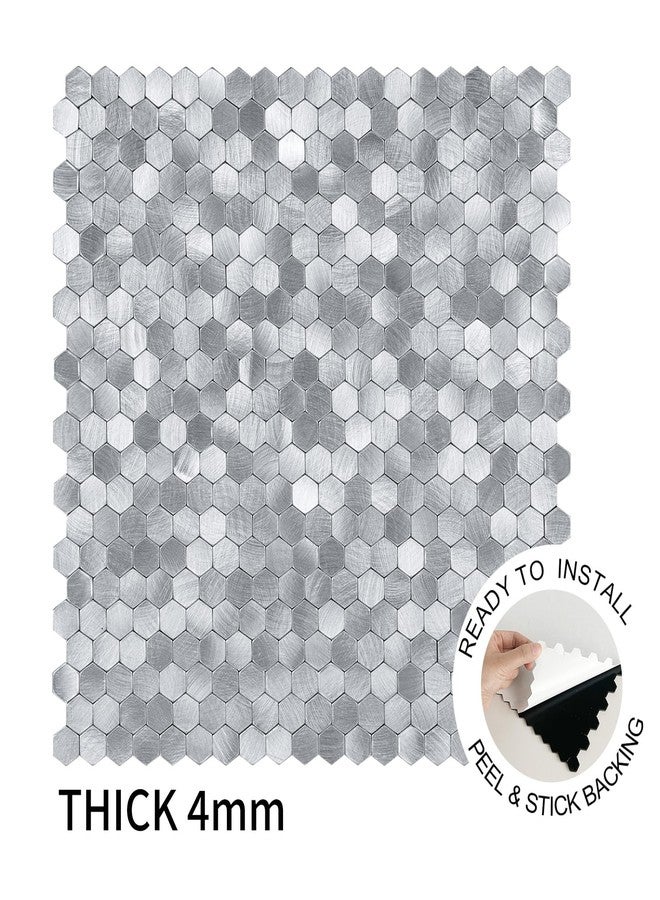 SELECT LIGHTING Select 5 Pack Hexagon Peel and Stick Backsplash Tiles, Self Adhesive Metal Backsplash Stick On Aluminum Tiles for Kitchen Bathroom, 12” x 12” Wall Tiles w/10 Edge Pieces, Brushed Nickel - Image 4