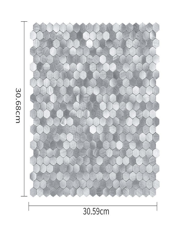 SELECT LIGHTING Select 5 Pack Hexagon Peel and Stick Backsplash Tiles, Self Adhesive Metal Backsplash Stick On Aluminum Tiles for Kitchen Bathroom, 12” x 12” Wall Tiles w/10 Edge Pieces, Brushed Nickel - Image 2