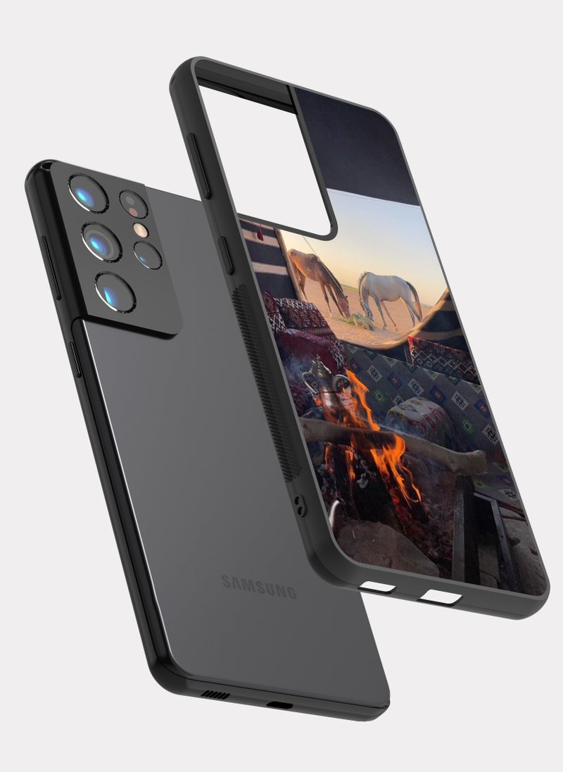 PXLAAT Samsung Galaxy S21 Ultra case cover Horses and Saudi Tent - Image 2