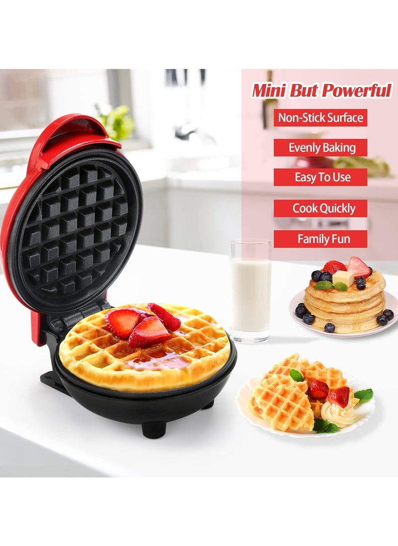 Generic - LOMUG Mini Round Waffle Maker, Non-Stick Coating Small Waffle Maker Belgian Waffle Maker Retro Waffle Maker Classic Wafers Pancake Machine for Home Kids Birthdays - Image 1