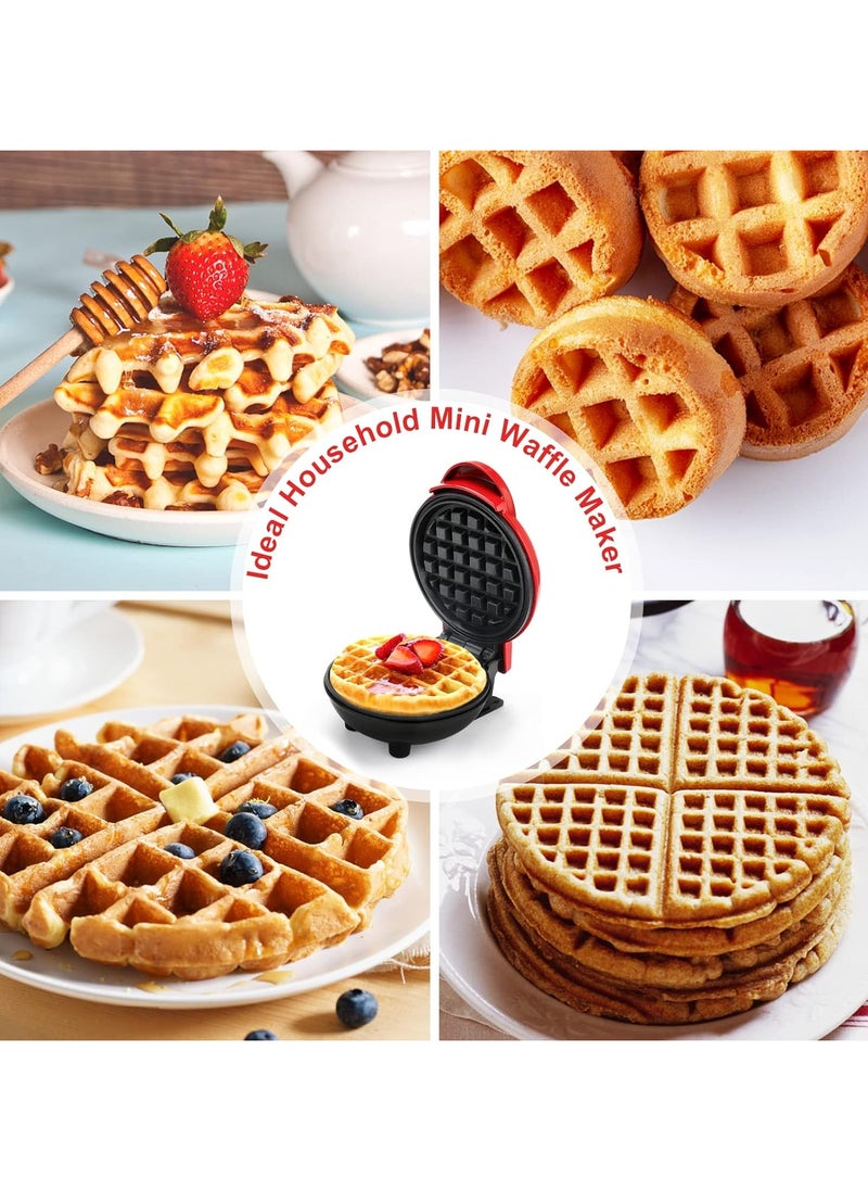 Generic - LOMUG Mini Round Waffle Maker, Non-Stick Coating Small Waffle Maker Belgian Waffle Maker Retro Waffle Maker Classic Wafers Pancake Machine for Home Kids Birthdays - Image 1
