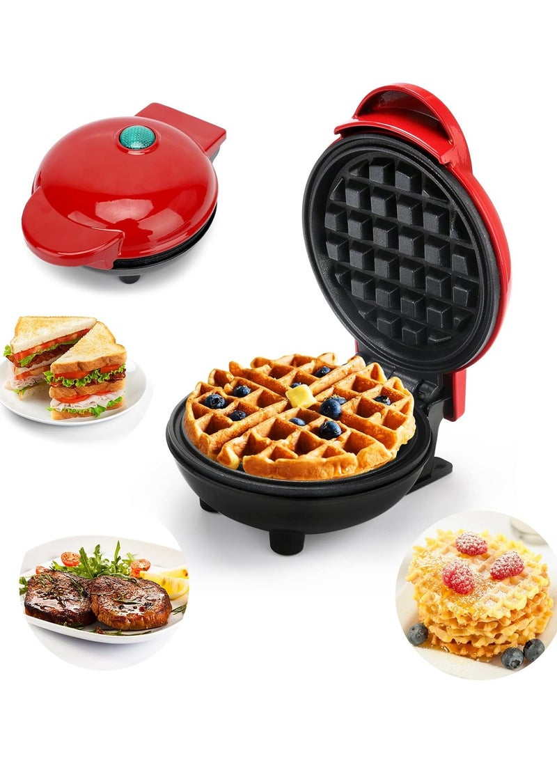 Generic - LOMUG Mini Round Waffle Maker, Non-Stick Coating Small Waffle Maker Belgian Waffle Maker Retro Waffle Maker Classic Wafers Pancake Machine for Home Kids Birthdays - Image 1