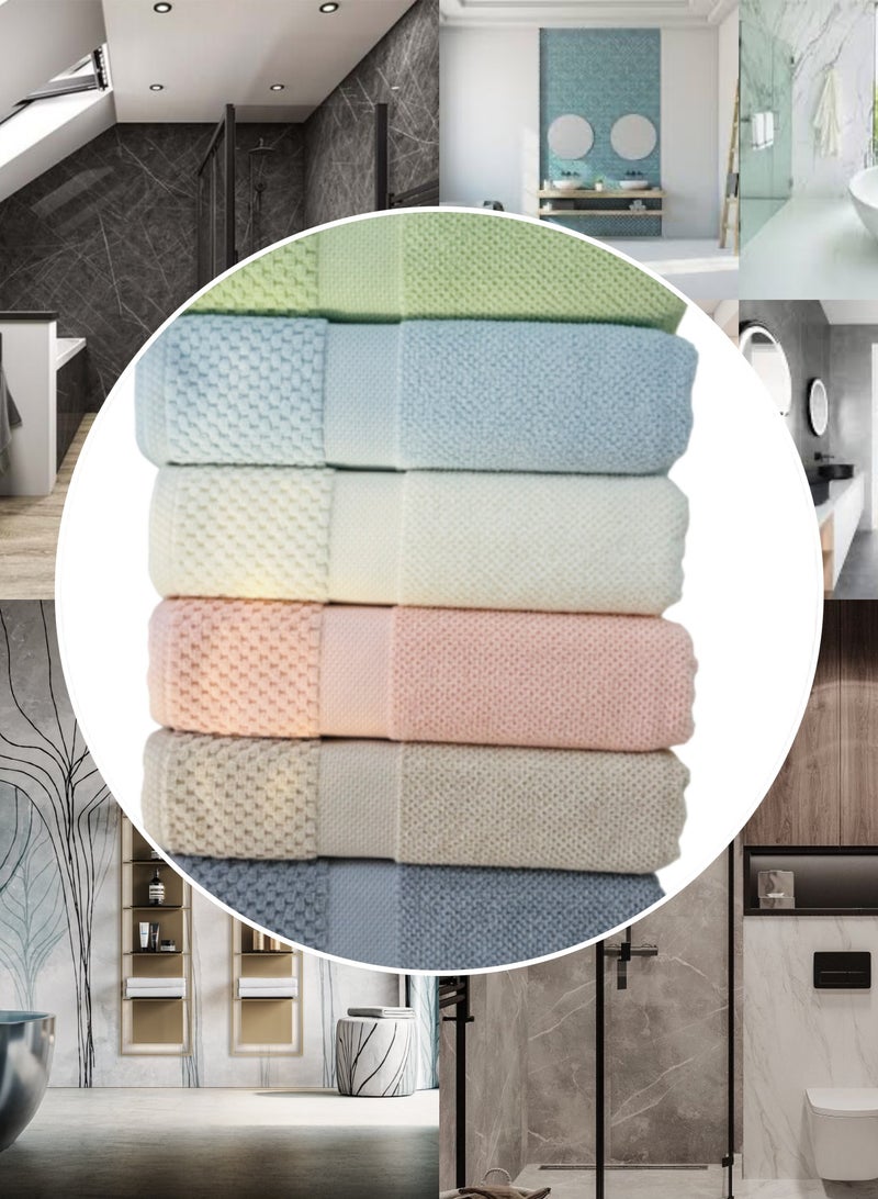 Hayat TOPKAPI- 6 Piece Bath Sheets 80 x 160 cm Super Soft 100% Cotton Fast Absorbent & Quick Dry Towels 600-GSM -Assorted Colours - Image 1