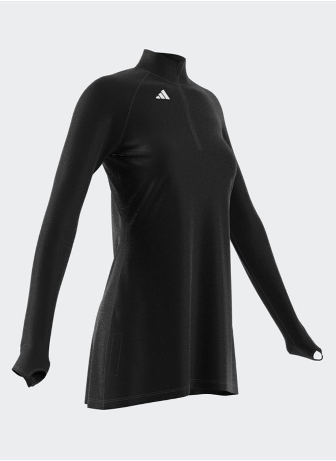 Adidas بلوزة سباحة بأكمام طويلة و3 خطوط  - Image 2